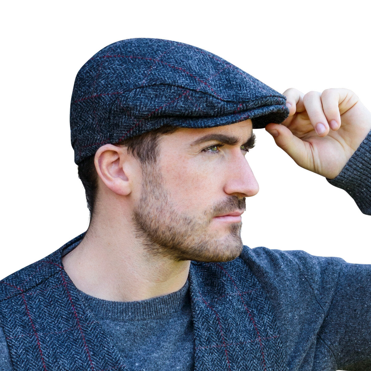 Mucros Weavers Trinity Cap in Charcoal Tweed