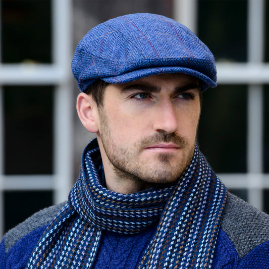 Trinity Tweed Cap Blue with Red 110