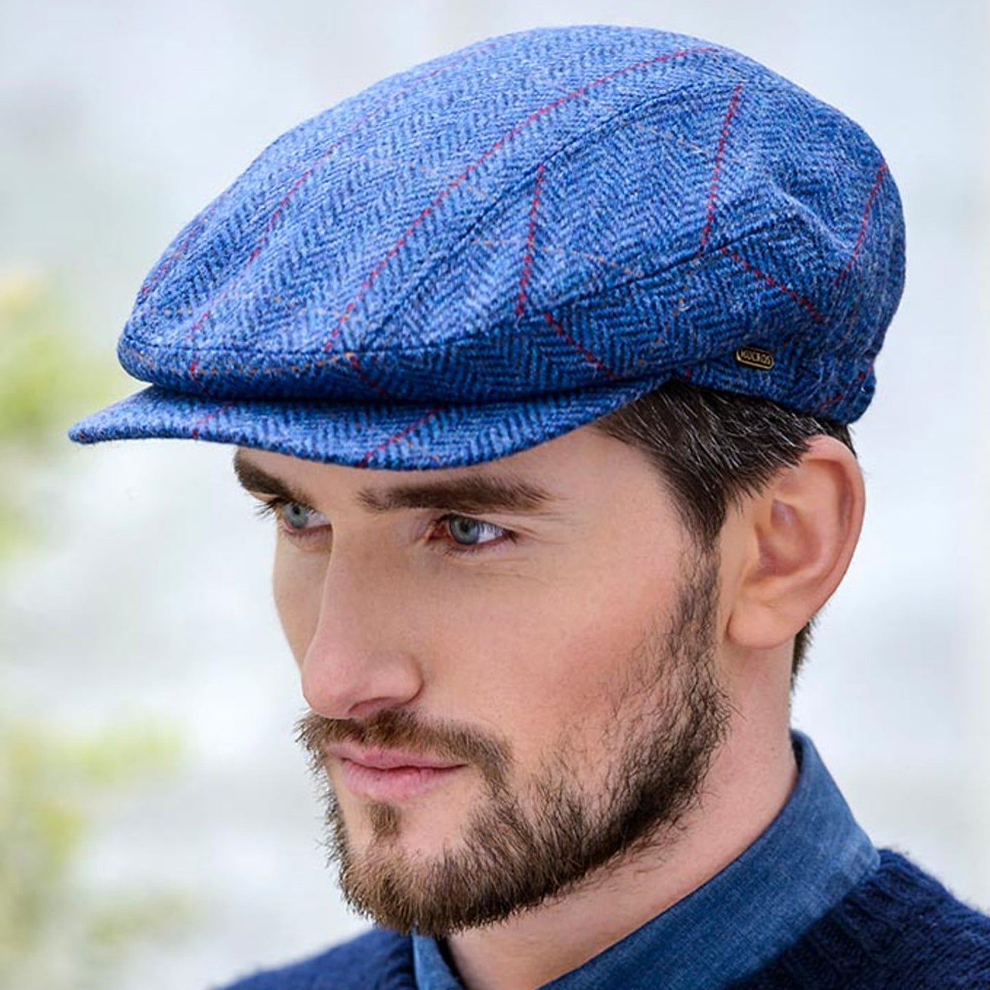 Trinity Tweed Cap Blue with Red 110
