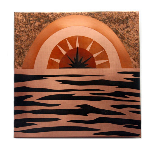 Sunrise Waves Copper Wall Tile