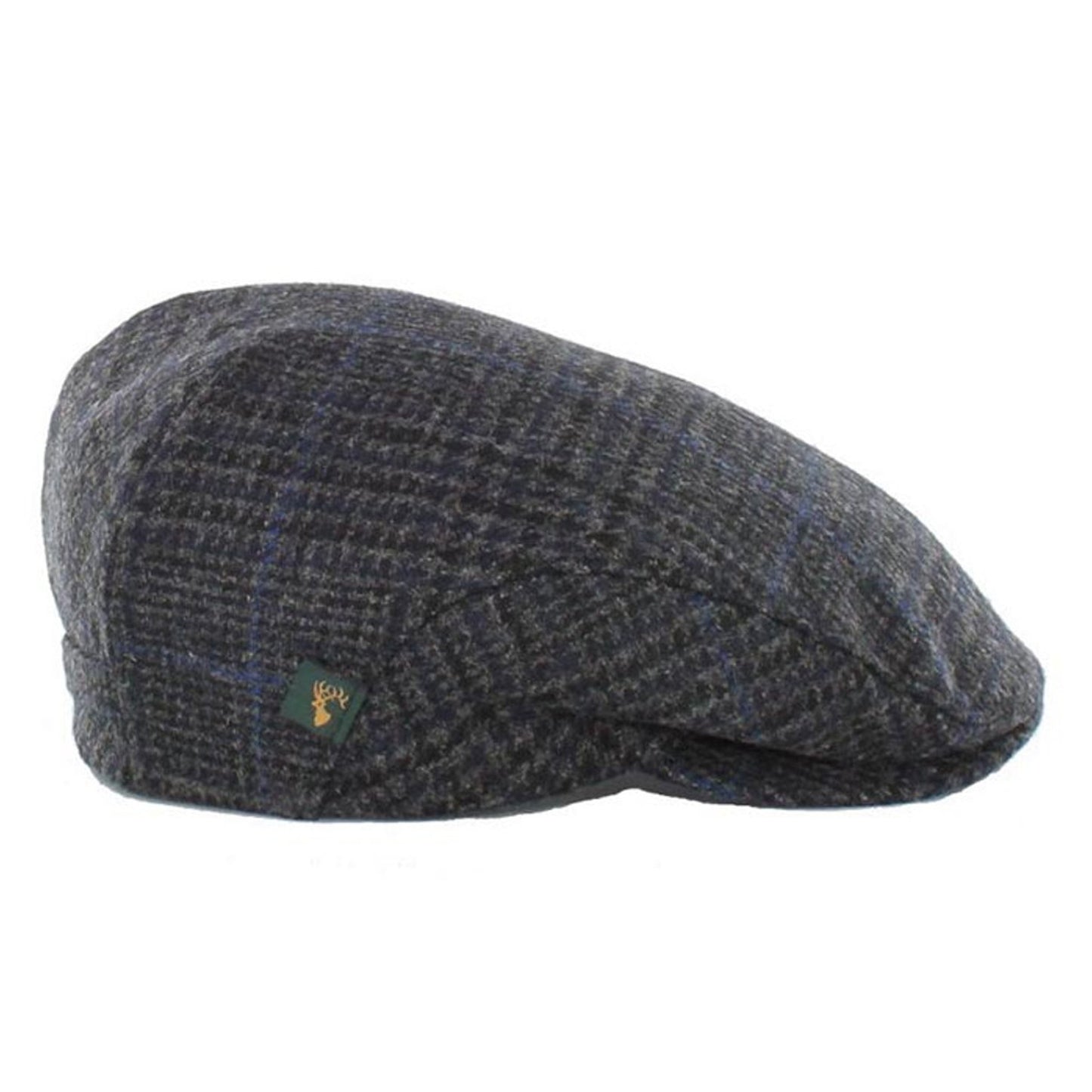 Trinity Tweed Flat Cap - Charcoal with Blue 434-1