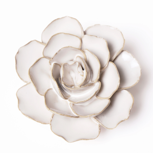 Ceramic flower Wall Art Ivory Ranunculus Small