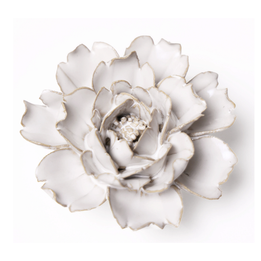 Ceramic flower Wall Art Ivory Rose Small