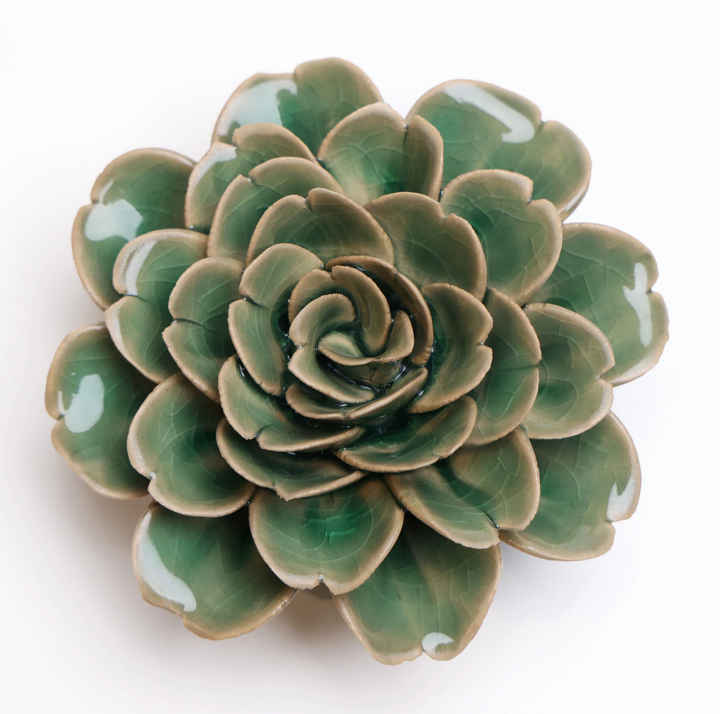 Ceramic flower Wall Art Pastel Green Small