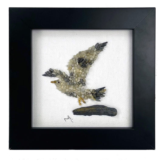 Mini Mosaic Pebble Art – Seagull Bird&nbsp;(4x4 Original)