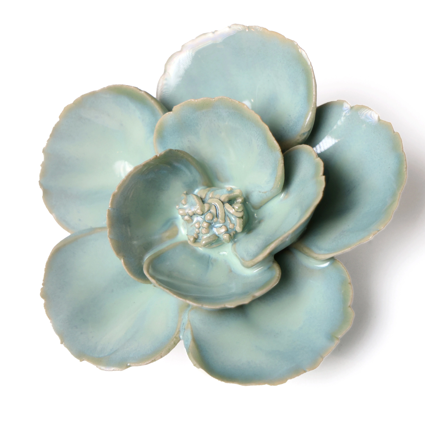 Ceramic flower Wall Art Teal Lotus Small