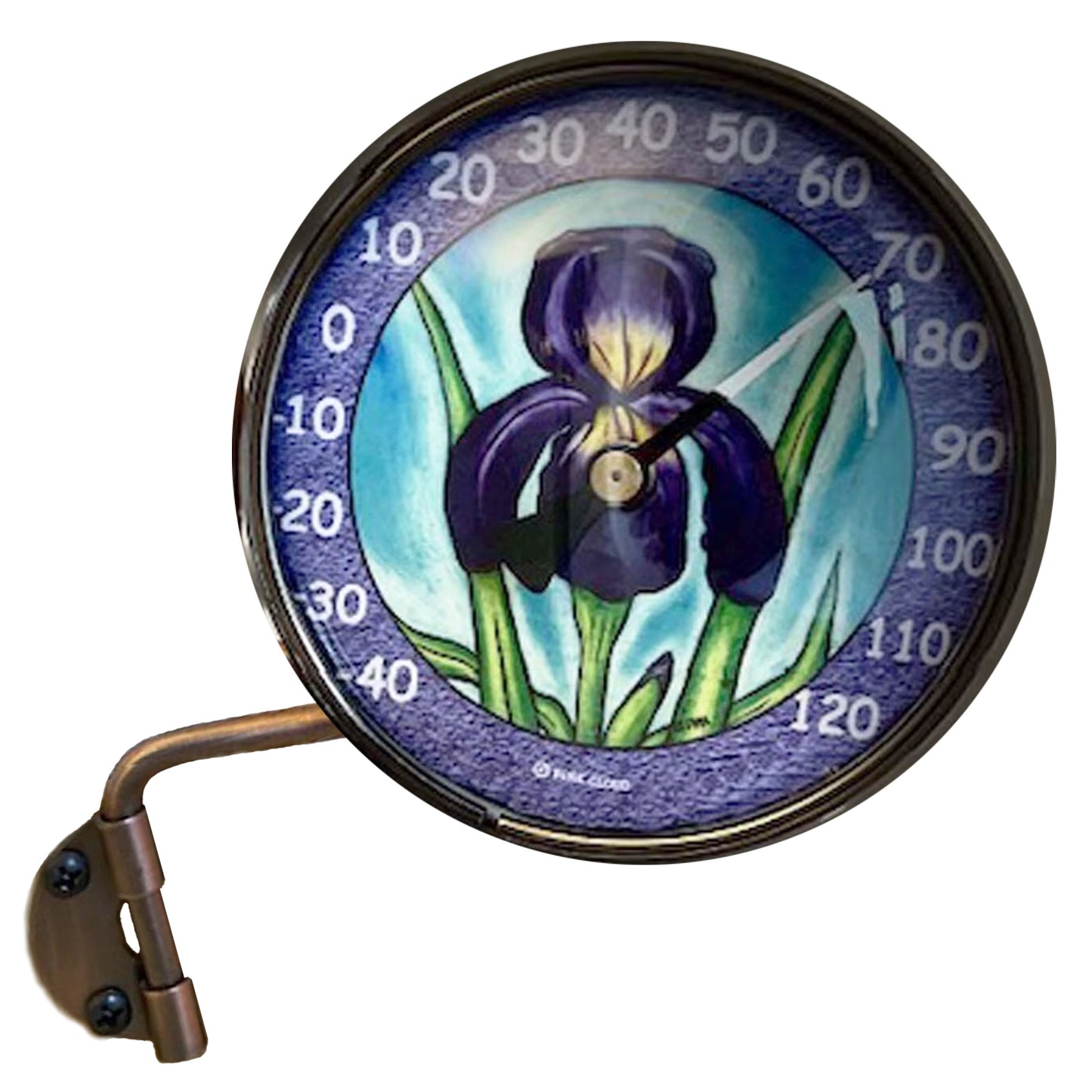 Copper Thermometer - 4" Dial Iris Art