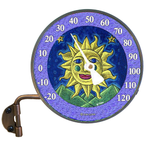 Copper Thermometer - 4" Dial Sunflower Art