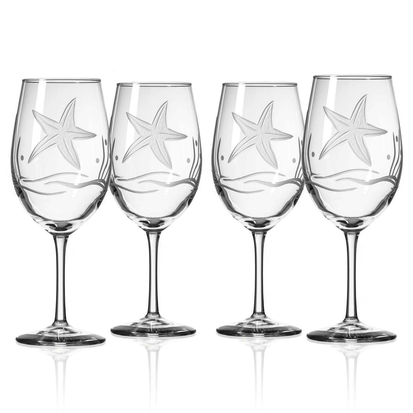 Starfish White Wine 12oz Glasses | Set of 4