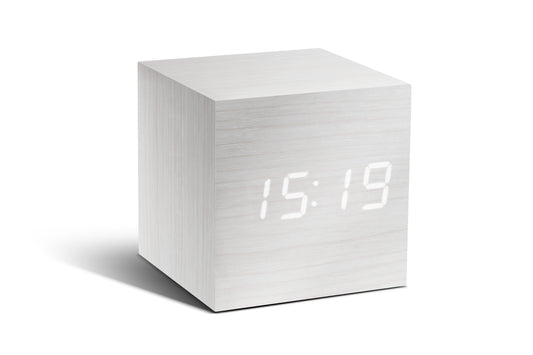 Cube Click Clock White